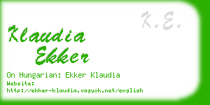 klaudia ekker business card